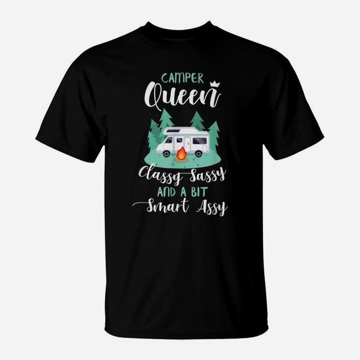 Camper Queen Funny Rv Gifts Camping Rv Gift Ideas T-Shirt