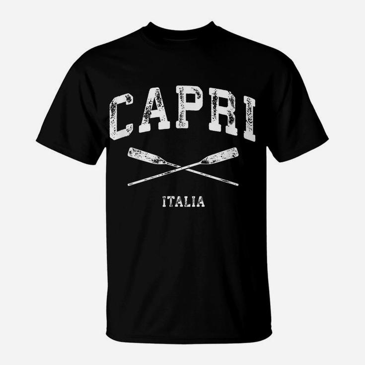 Capri Italy Vintage Nautical Crossed Oars T-Shirt