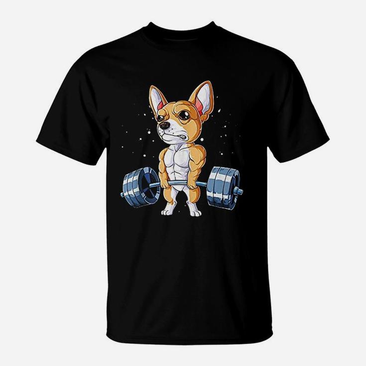 Chihuahua Weightlifting Funny Deadlift Fitness Gym Gifts T-Shirt