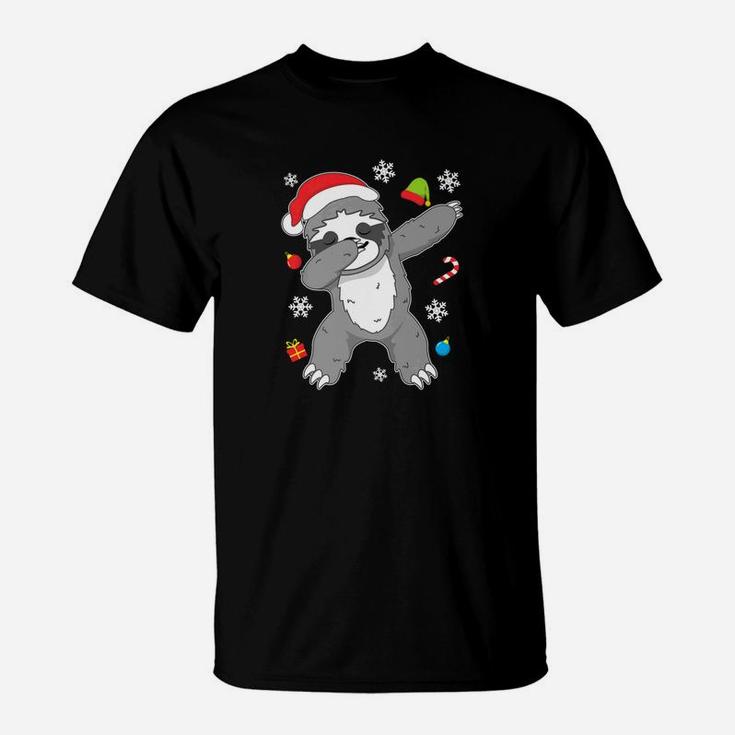 Christmas Funny Sloth Dab Dance Dancing Gift T-Shirt