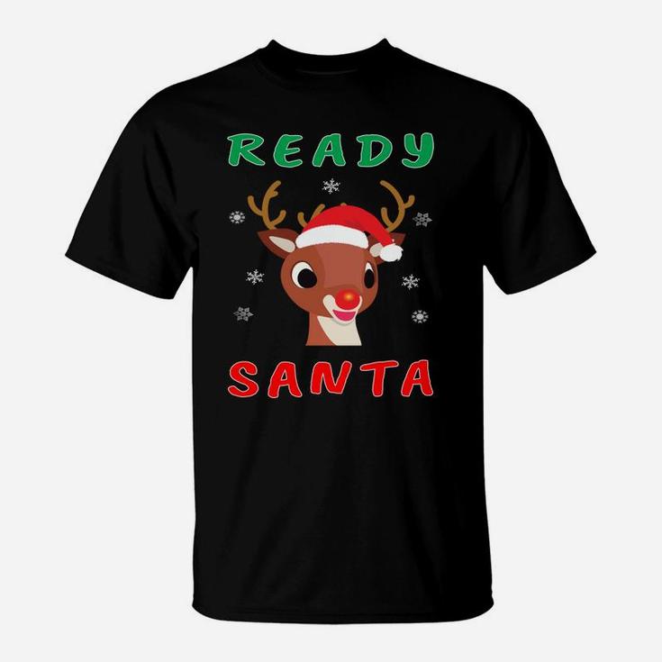 Christmas Rudolph Red Nose Reindeer Kids Gift Sweatshirt T-Shirt