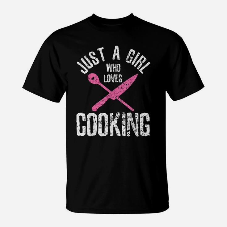 Cook Just A Girl Who Loves Cooking Chef Vintage T-Shirt