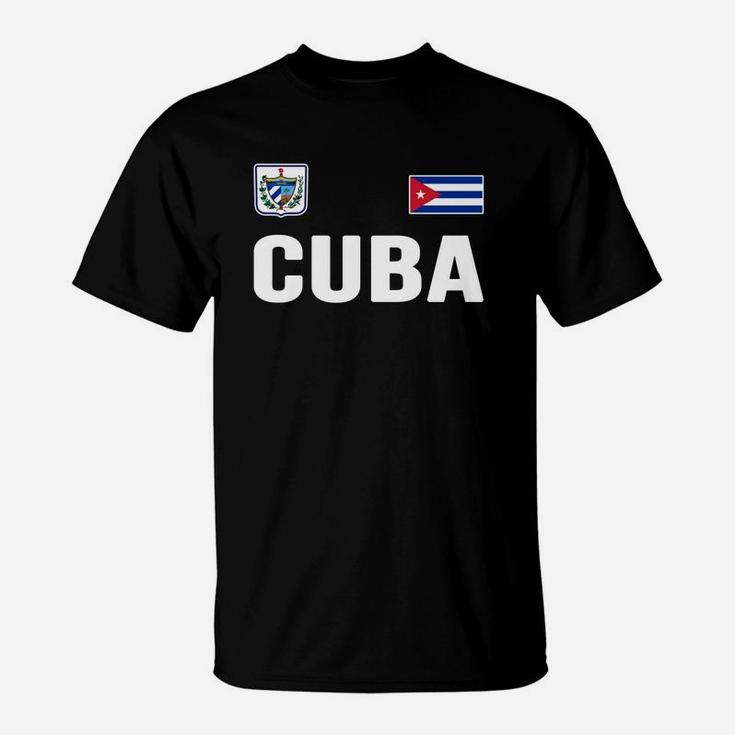 Cuba T-shirt Cuban Flag Tee Retro Soccer Jersey Style T-Shirt