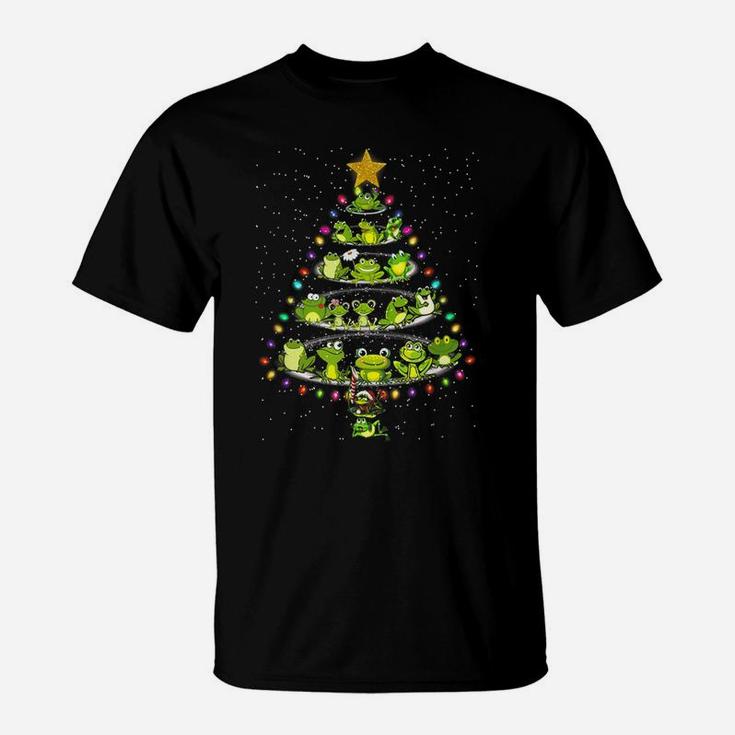 Cute Frog Christmas Tree Gift Decor Xmas Tree T-Shirt