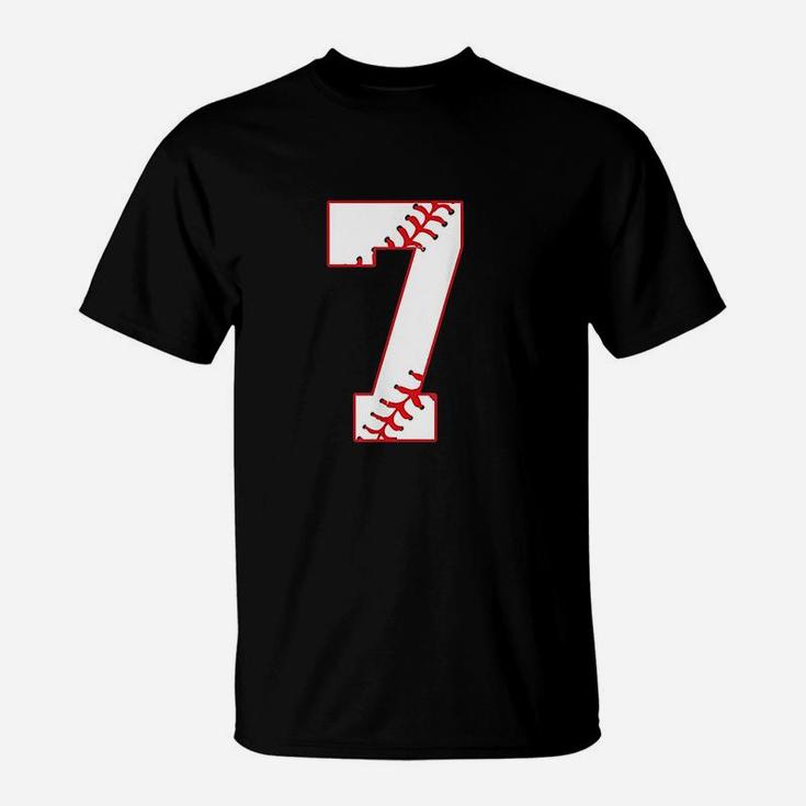 Cute Seventh Birthday Party 7th Baseball T-Shirt