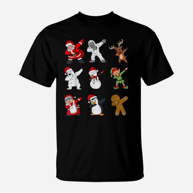 Dabbing Santa Claus And Friends Christmas Boys Girls T-Shirt