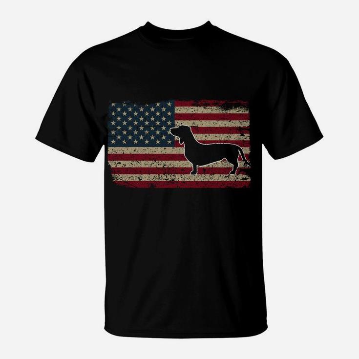 Dachshund America Flag Patriotic Weiner Dog Gift Sweatshirt T-Shirt