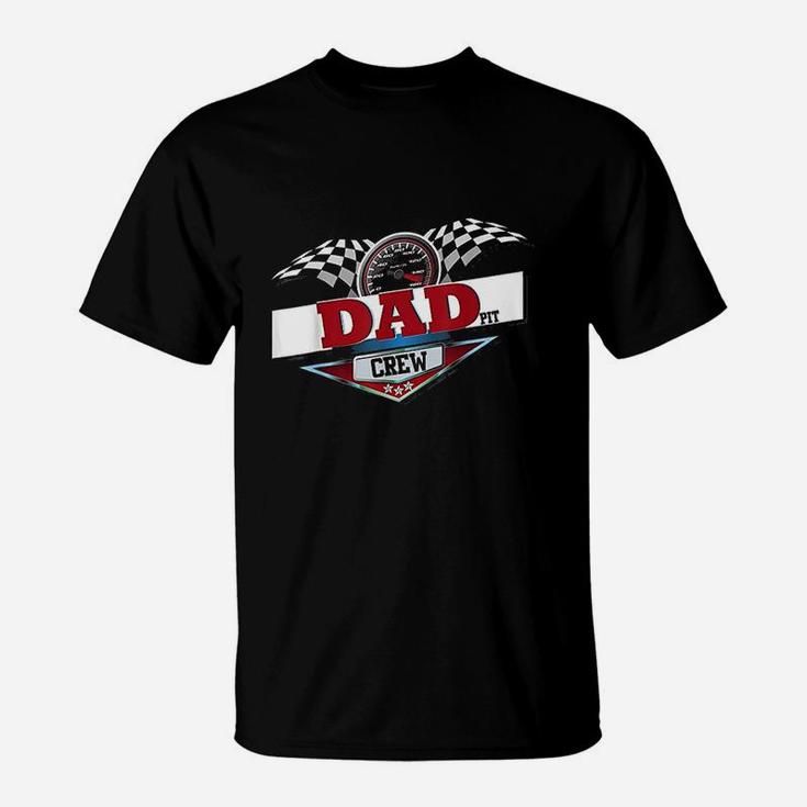 Dad Pit Crew For Car Racing Party Matching Costume T-Shirt