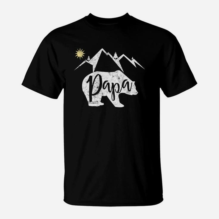 Fathers Day Papa Bear Mountain Hiking Camping Gift Tee T-Shirt