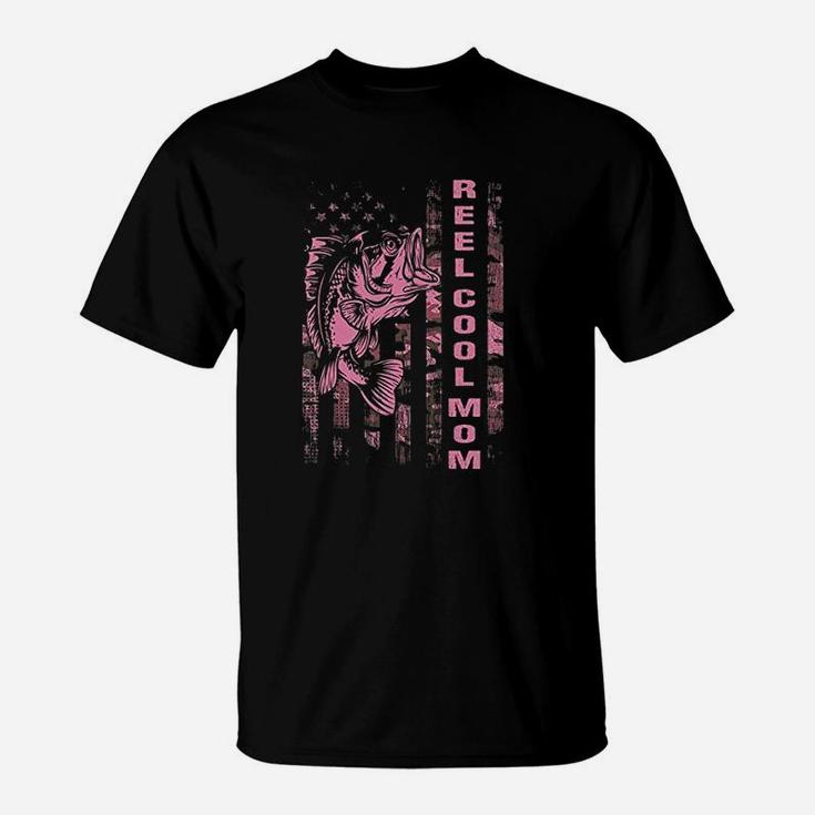 Fishing Mom Pink Camouflage Usa Flag Mothers Day T-Shirt