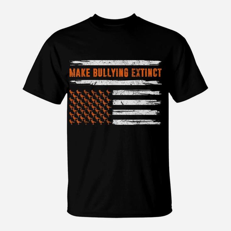 Flag Unity Day Trex Dinosaur Make Bullying Extinct Orange T-Shirt