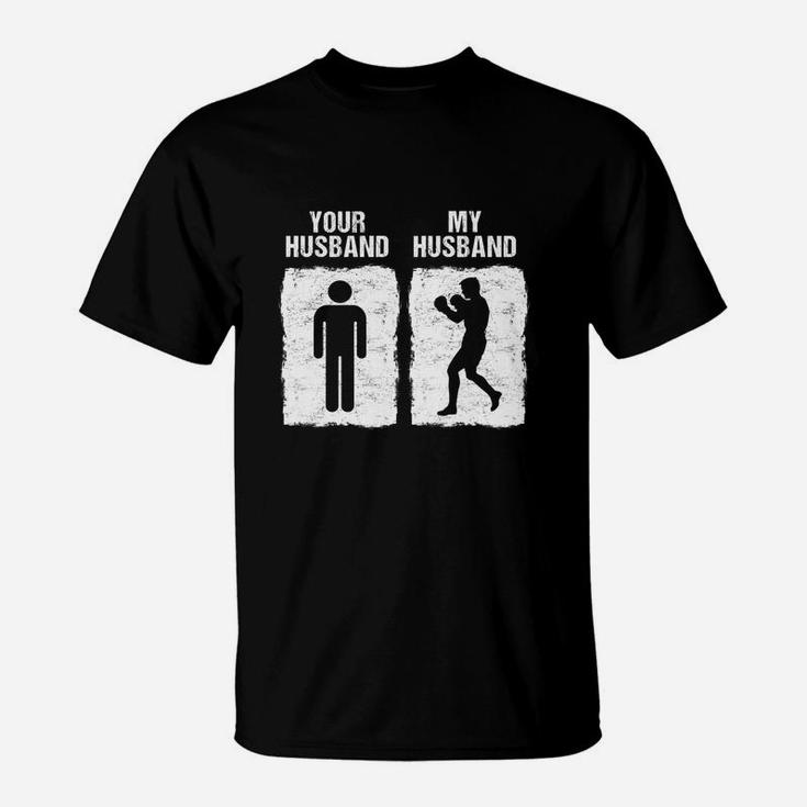 Funny Boxing My Husband Your Husband Wife Bride Boxer T-Shirt