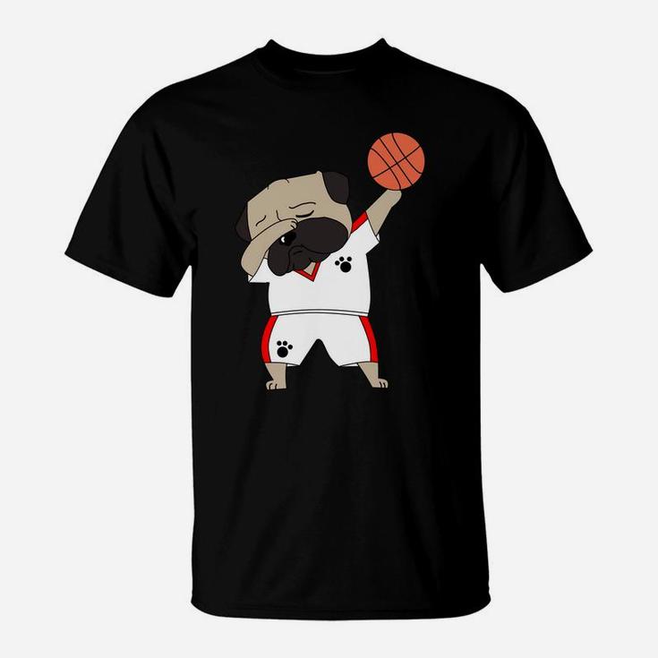 Funny Dabbing English Bulldog Basketball Cute Dab Hoodie T-Shirt