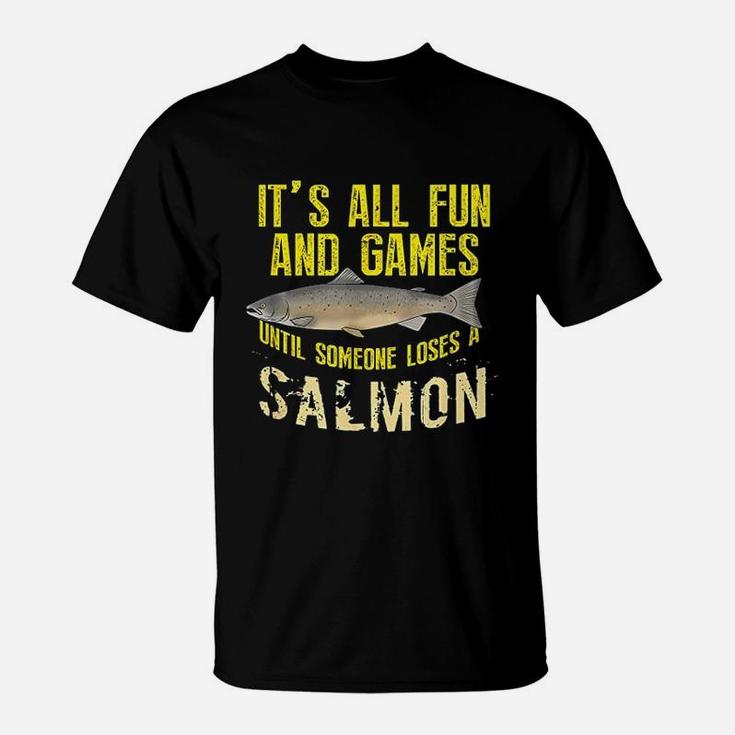 Funny Salmon Fishing Freshwater Saltwater Fish Gift T-Shirt