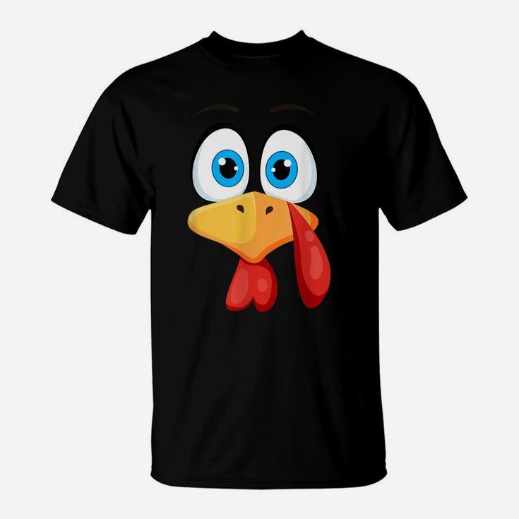 Funny Thanksgiving Shirts Turkey Face Costume T-Shirt