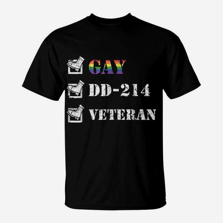 Gay Veteran Checklist Lgbt Veterans Day Gift Shirt T-Shirt