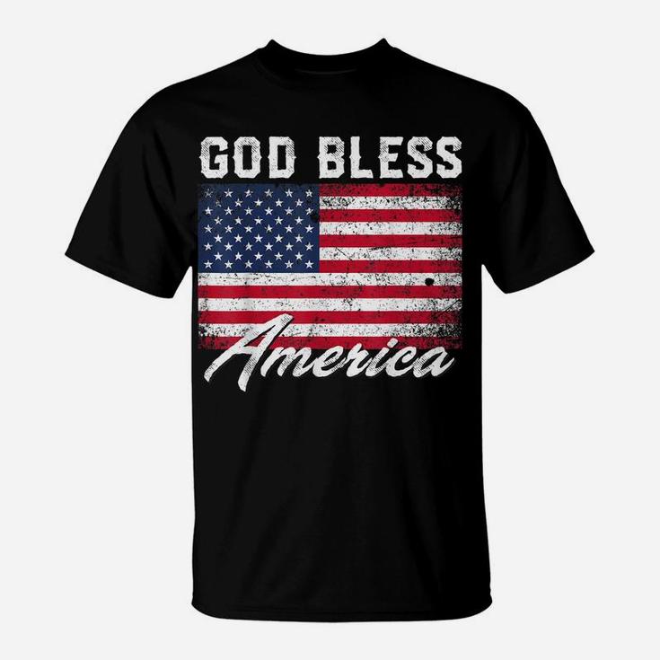 God Bless America Usa Flag 4Th Of July Patriotic T-Shirt