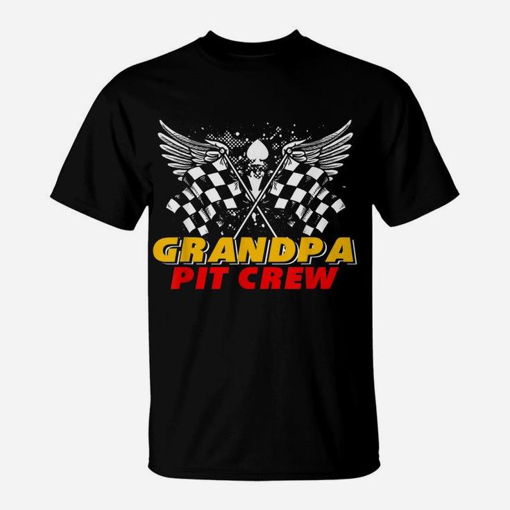 Grandpa Pit Crew Race Car Birthday Party Matching Family T-Shirt