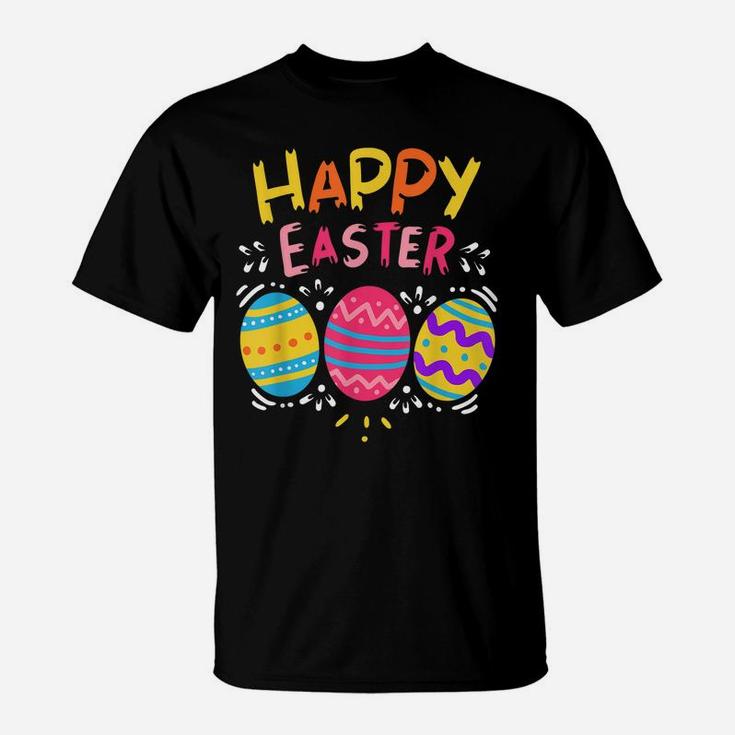 Happy Easter Day  Colorful Dye Egg Hunting Cute Shirt T-Shirt