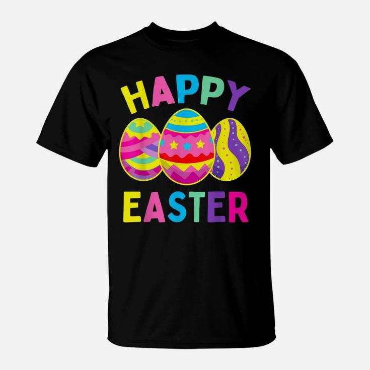 Happy Easter Day, Cute Colorful Egg Hunting Women Boys Girls T-Shirt