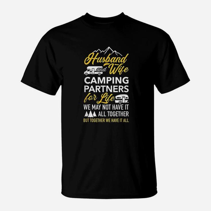 Husband And Wife Camping Partners For Life Rv Trailer T-Shirt