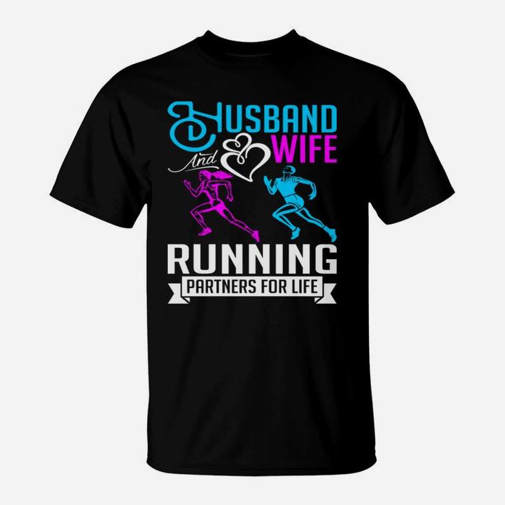 Husband And Wife Running Sweet Valentines Day 2018 T-Shirt