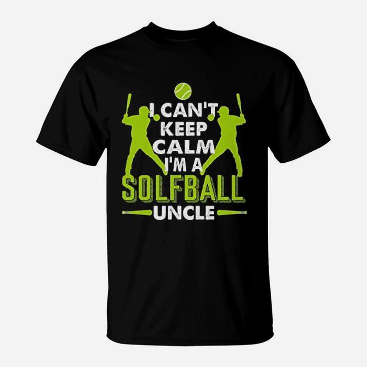 I Cant Keep Calm Im A Softball Uncle T-Shirt