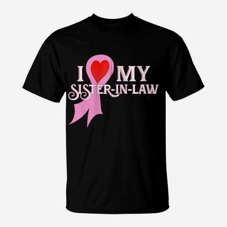 I Heartsupport My Sister In Law - Pink Ribbon Zip Hoodie T-Shirt