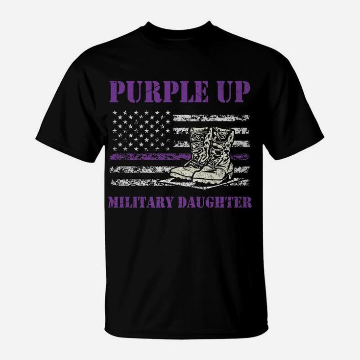 I Purple Up Military Kids Military Child Month Army Daughter T-Shirt
