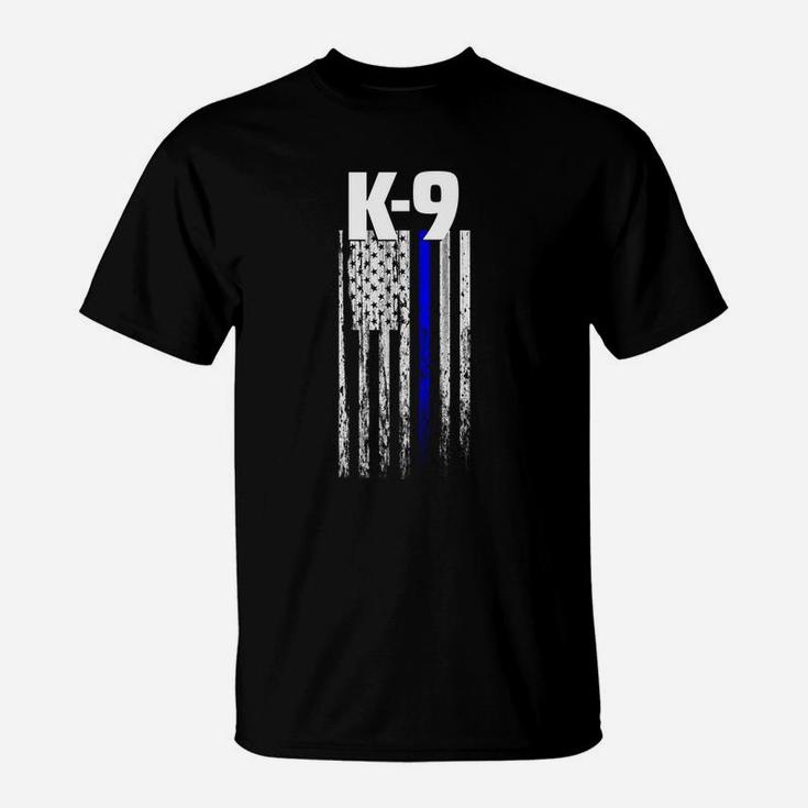 K-9 Police Officer Usa Flag  Leo Cops Law Enforcement T-Shirt