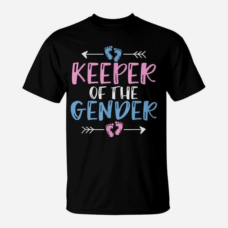 Keeper Of The Gender - Cute Gender Reveal Baby Shower Design T-Shirt