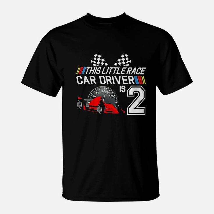 Kids 2 Year Old Race Car Birthday 2nd Racing Party Gift T-Shirt