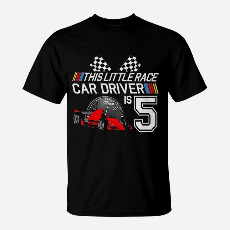 Kids 5 Year Old Race Car Birthday 5th Racing Party Gift T-Shirt