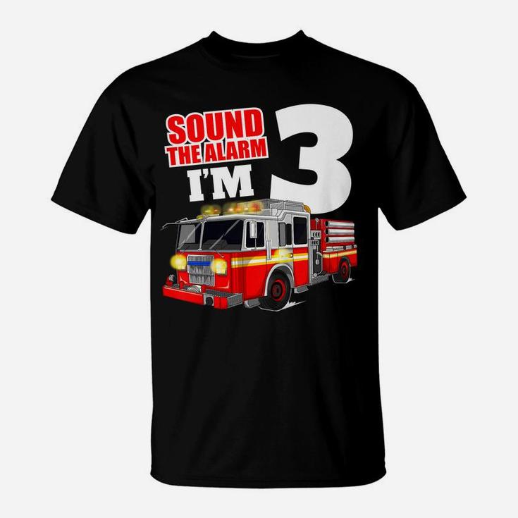 Kids Fire Truck 3Rd Birthday T Shirt 3 Boy Toddler Firefighter T-Shirt
