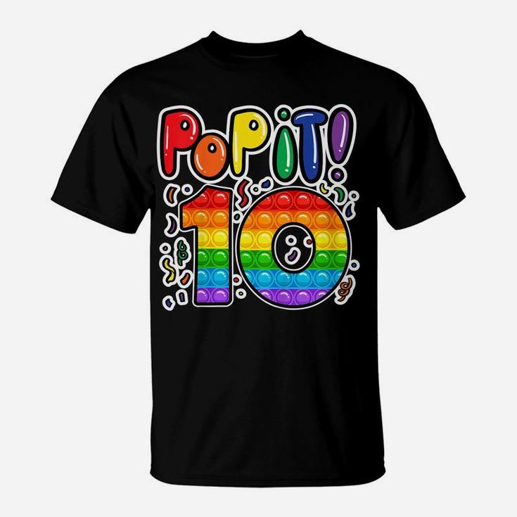 Kids Pop It 10Th Birthday Girls Boys 10 Years Old Fidget T-Shirt