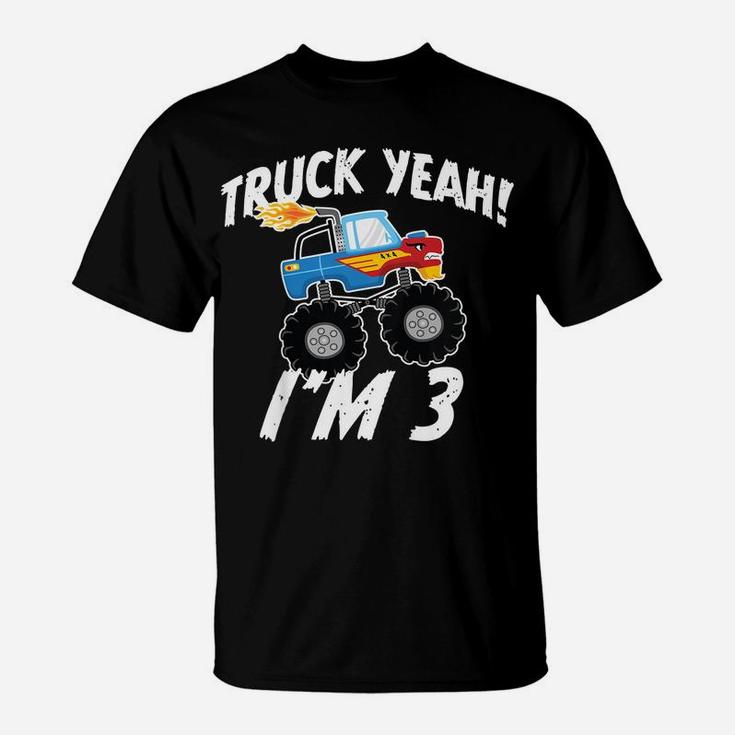 Kids Truck Yeah I'm 3 Birthday Three Year Old Boy T-Shirt