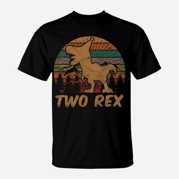 Kids Two Rex Dinosaur Lover 2 Year Old Gift 2Nd Birthday Boy T-Shirt