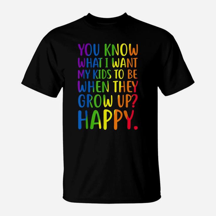 Lgbt Awareness Parents Mom Dad Gay Pride Rainbow T-Shirt