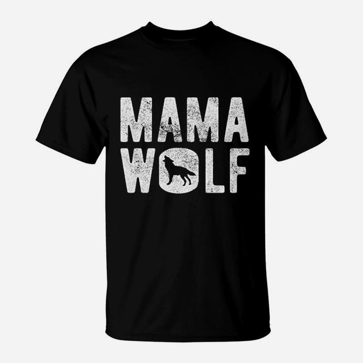 Mama Wolf Funny Camping Pack Mothers Day T-Shirt