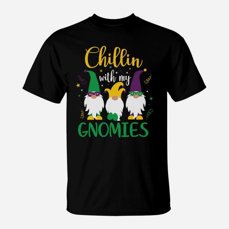 Mardi Gras Chillin With My Gnomies Cute Gnome Carnival T-Shirt