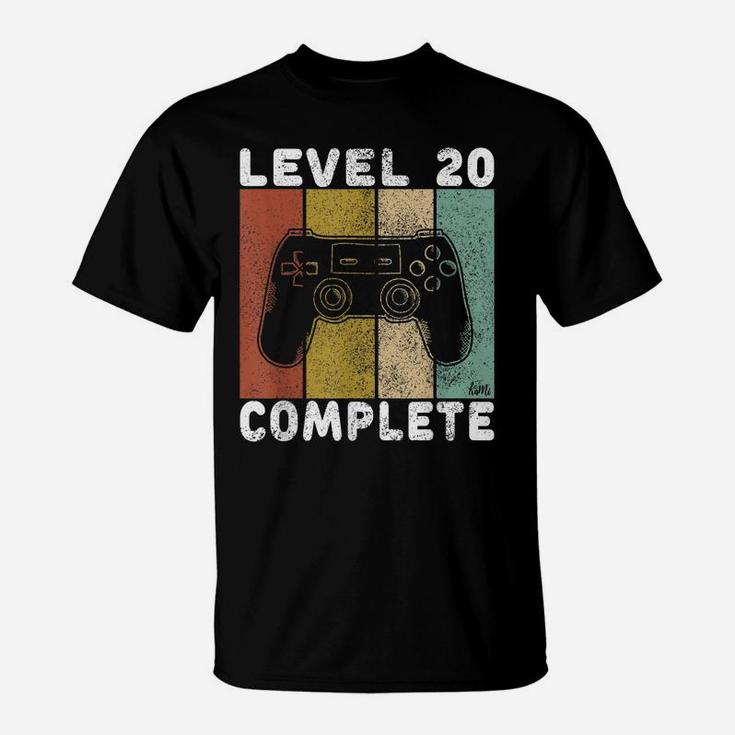 Mens 20Th Birthday Shirt Men Gaming Tshirt Level 20 Complete T-Shirt