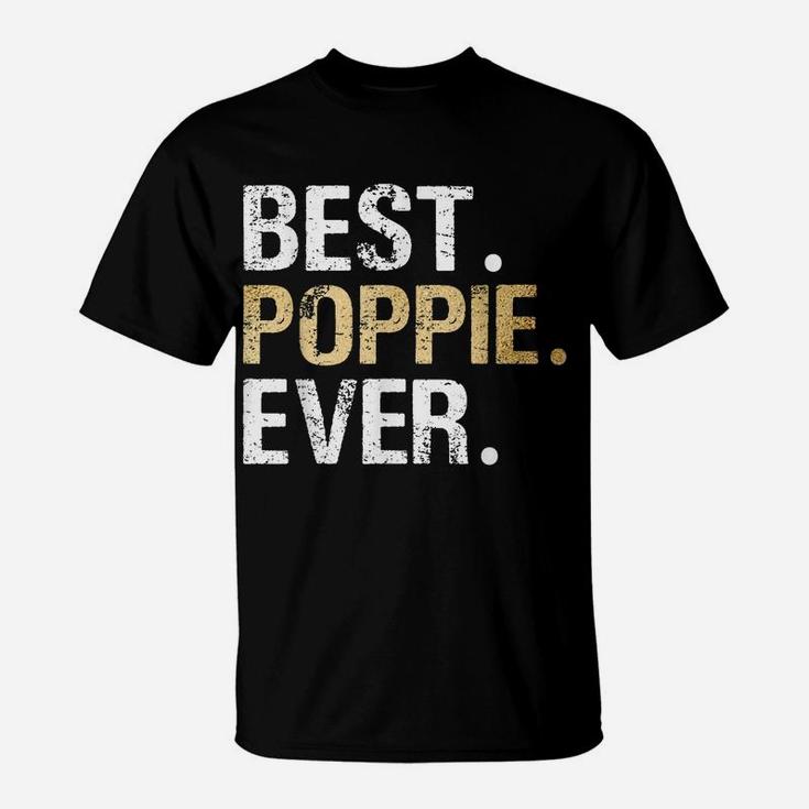 Mens Best Poppie Graphic Poppie Gift From Granddaughter Grandson T-Shirt