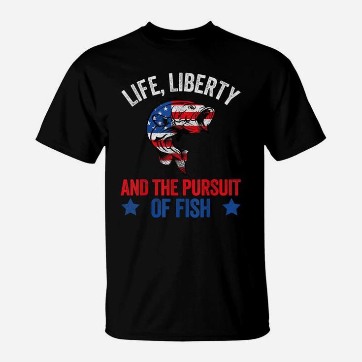 Men's Fishing Sweatshirts Hoodies, Funny American Flag Bass T-Shirt