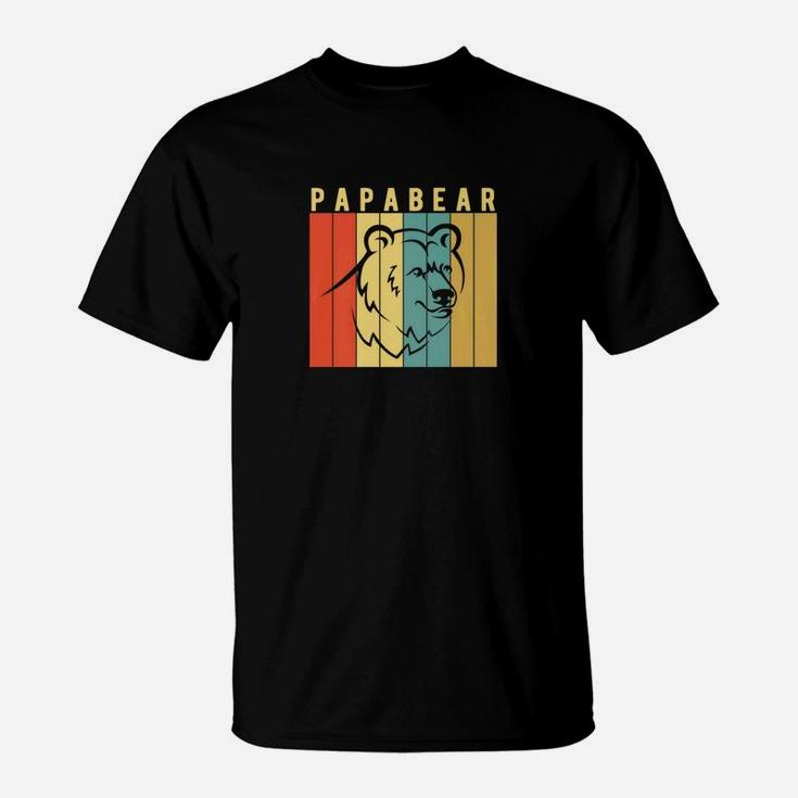 Mens Papa Bear Vintage Retro Classic Camping Gift T-Shirt