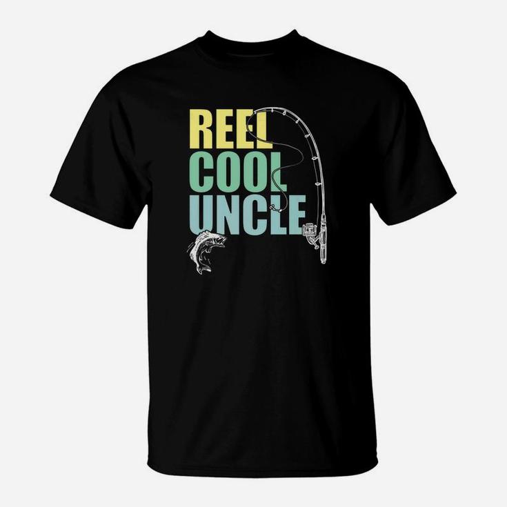 Mens Reel Cool Uncle Fishing Daddy Fathers Day Shirt T-Shirt