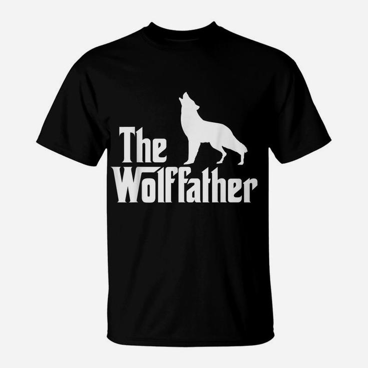 Mens The Wolffather Funny Wolves Lover Wolf T-Shirt