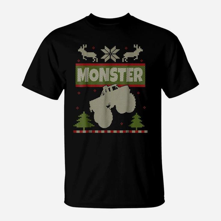 Monster Truck Ugly Christmas Sweater Shirt Big Cars Xmas Tee T-Shirt