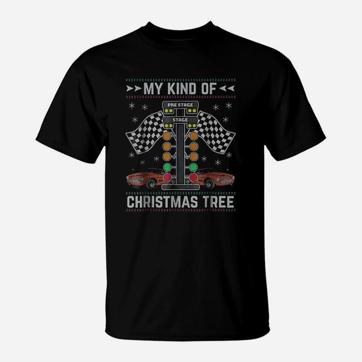 My Kind Of Christmas Tree Drag Racing Ugly Christmas T-Shirt