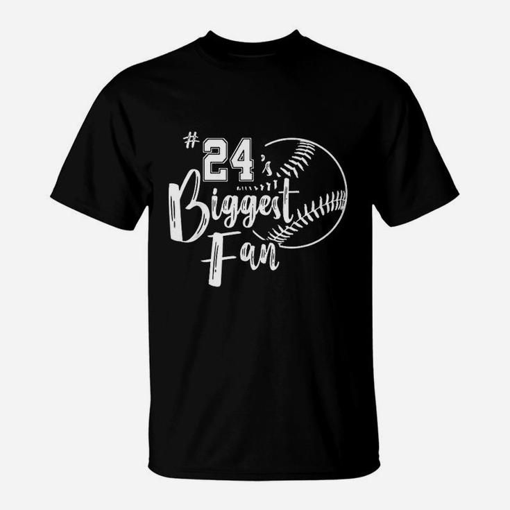 Number Biggest Fan Softball Player Mom Dad Family T-Shirt
