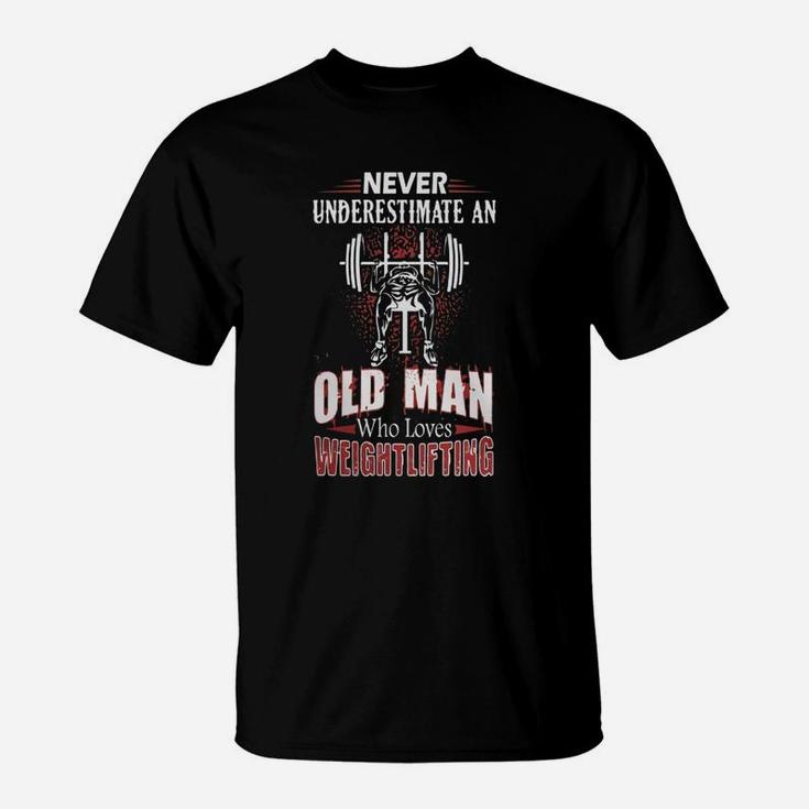 Old Man Loves Weightlifting Shirt - Mens Premium T-shirt T-Shirt
